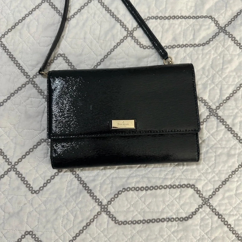 Kate Spade Black Crossbody Bag with Gold Accents